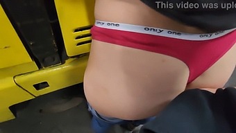 Hot College Student Gets Spanked And Fucked On Forklift At Work With Creampie