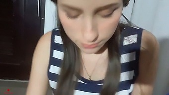 Teen Sister Gives A Blowjob In Front Of Her Family