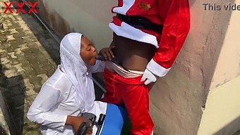 Christmas Delight: Santa And Sultry Hijab-Clad Babe Engage In Passionate Sex. Stay Tuned For More.
