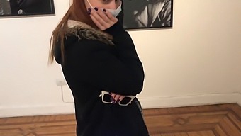 Indulge In Some Solo Play With A Vibrator In A Gallery
