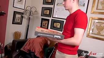 British Redhead Milf Exchanges Sex For Pizza Delivery