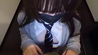 Intense Bareback Sex In A Japanese Internet Cafe With A Moaning Coed