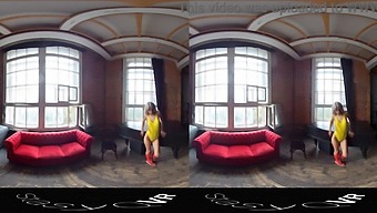 180-Degree Virtual Reality Video Featuring Marbellaq In Boots And Blond Hair