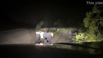 Public Sex In A Rough Style With Pounding On The Side Of The Road