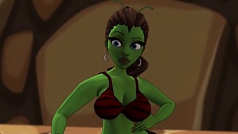 A Sultry Alien With A Large Buttocks Dressed In Green Enters A Portal For Intercourse With A Black Man, Using Ai-Assisted Voices