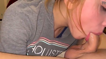Blonde Beauty Gives A Passionate Deepthroat And Swallows Cum