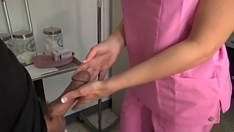 Big-Breasted Nurse Gives Patients A Handjob And Blowjob
