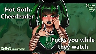 Steamy Goth Cheerleader Gives A Blowjob While Being Watched By Her Squad In This Hd Audio Porn Video.