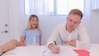 A Blonde College Girl Gets Her Tight Pussy Pounded By Her Tutor In High Definition