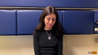 Stunning Pornstar Solos On The Train With Intense Oral Skills