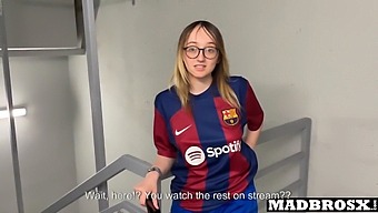 Barcelona Fan Gets Double Teamed By Psg Enthusiasts In The Stadium Corridors