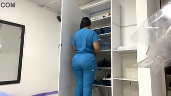 Voluptuous Patient With Big Natural Tits Gets Oiled And Recorded By Nurse