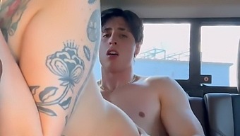 Two Girls, One Big Dick: Car Threesome With Nipples And Cumshot